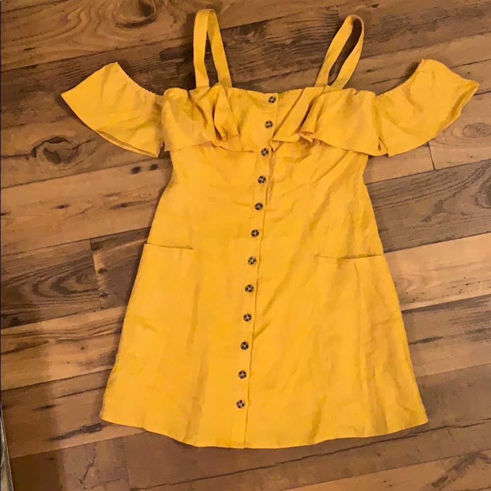 Woven Dress- **Mustard**Yellow